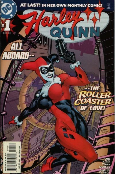 Harley Quinn comic cover with the character smiling